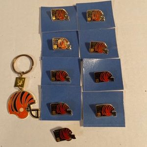 Vintage Cincinnati Bengals Kodak Official Film of NFL Hat/Lapel & Key Ch…